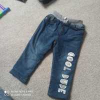 92 spodnie jeansy ocieplane