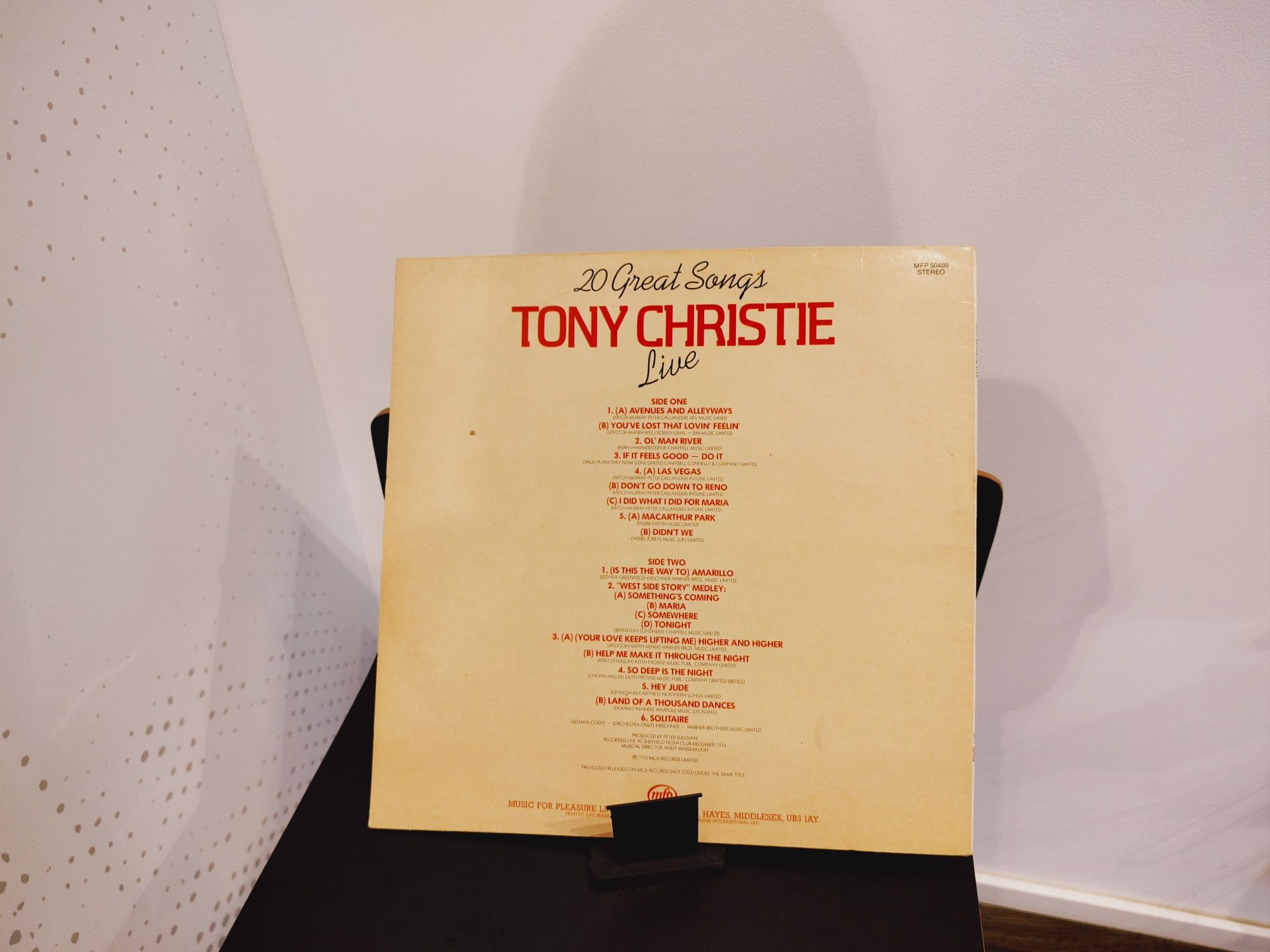 Tony Christie 20 Great Songs Live płyta winylowa winyl