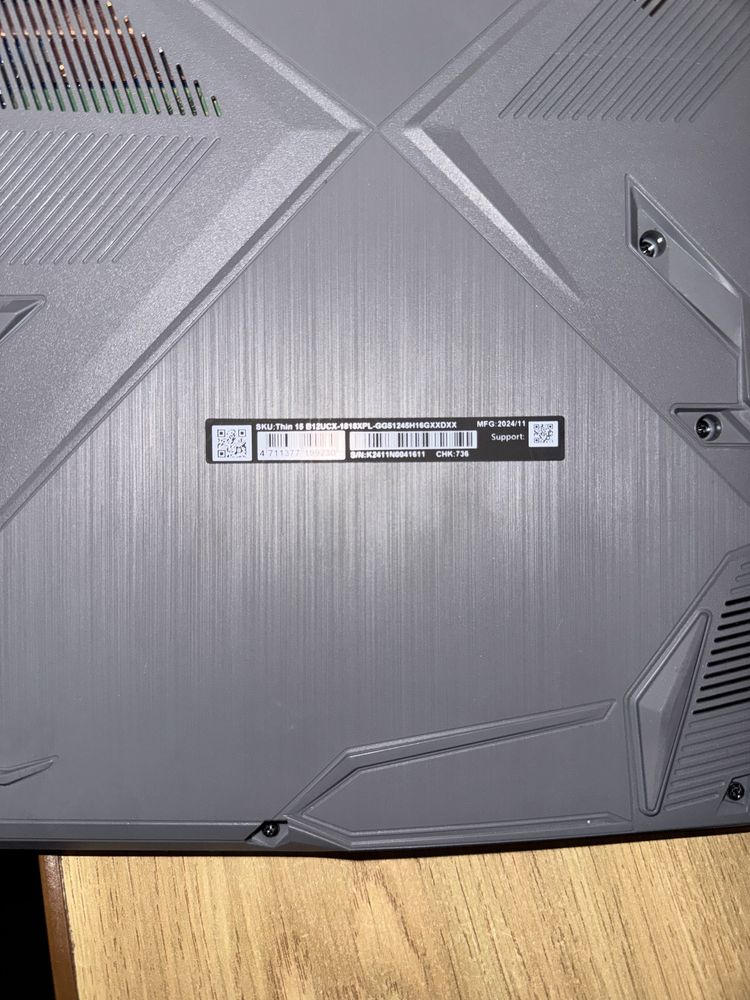 Laptop Msi Thin  15 B RTX2050+ podkładka chłodząca tracer