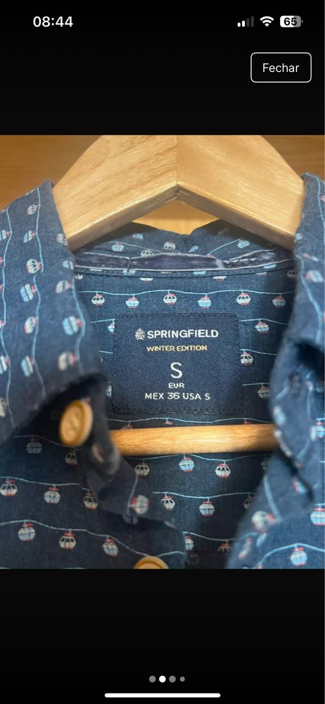 camisa azul springfield