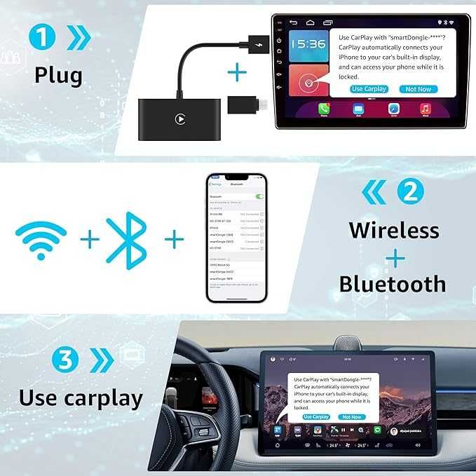 Bezprzewodowy Adapter Carplay dla iPhone, Apple, 5GHz WiFi, Konwerter