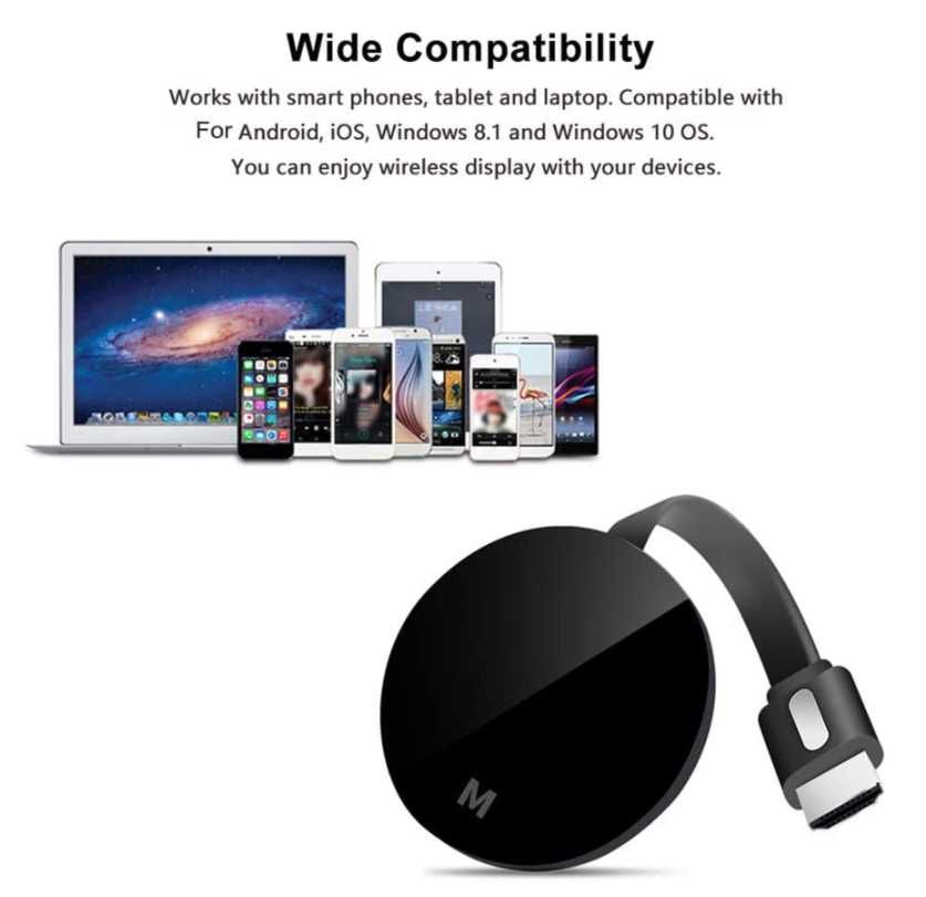 Mirascreen G7M bezprzewodowy adapter 2w1 2.4G Wi-Fi HDMI TV czarny