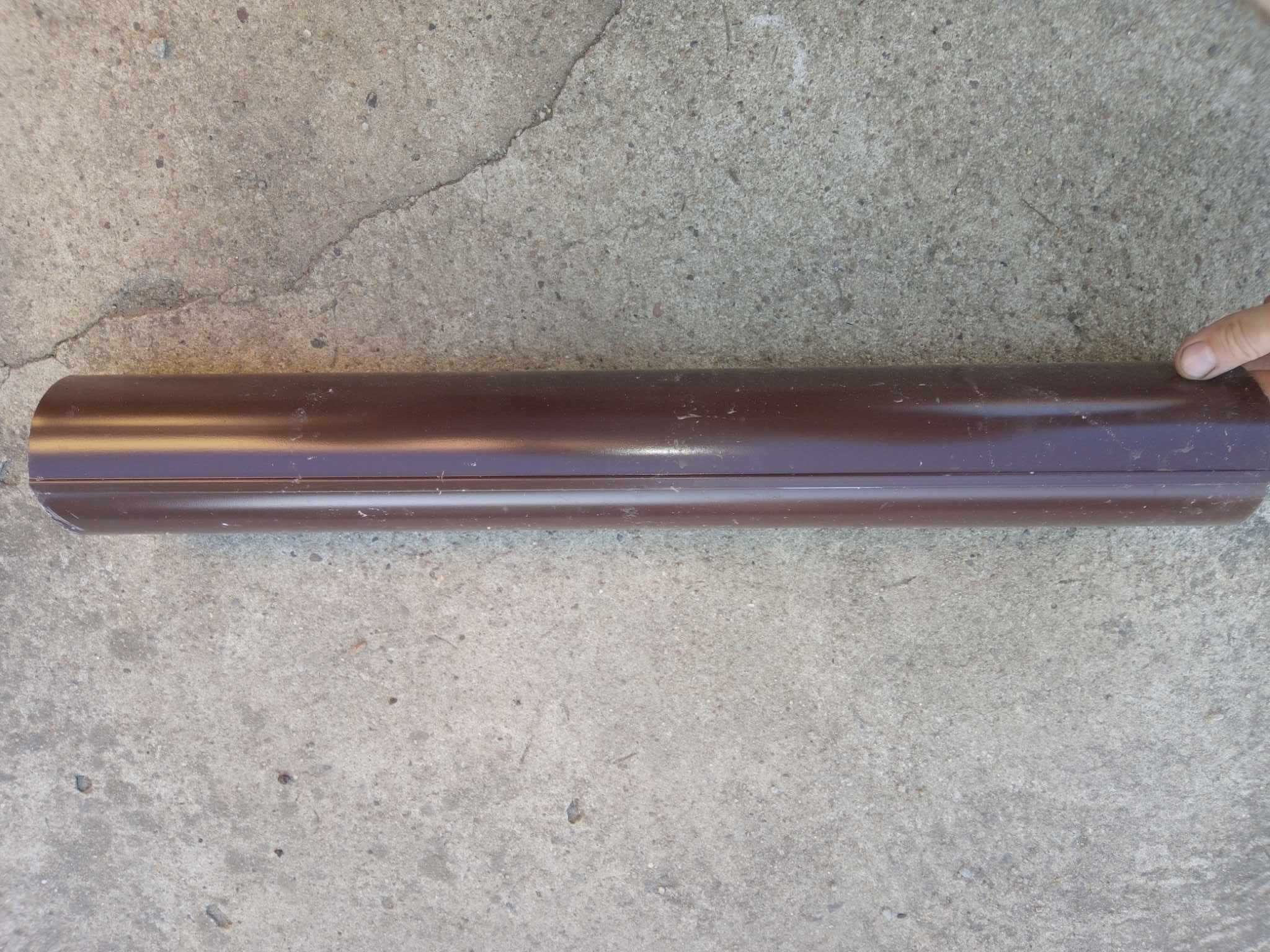 Rura spustowa rynna rynnowa stalowa metalowa brąz dł 34cm śr 80mm