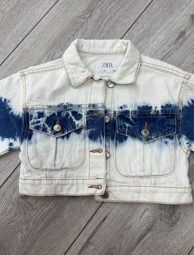 Джинсовый укороченный пиджак для девочки Zara 120 см