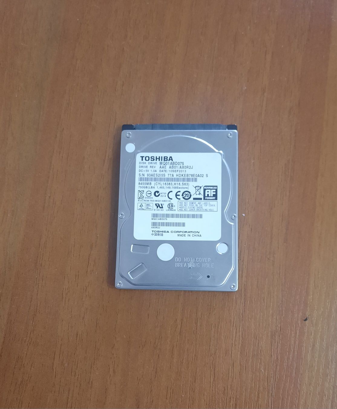 Жорсткий диск TOSIBA HDD Sata 2.5" / 320 Gb. Робочий