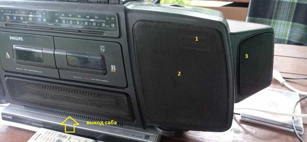 магнитола philips Plilips AWE 7694 boombox со встроенным сабвуфером