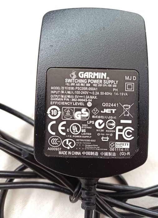 Ładowarka.GARMIN -PSC 05R-050A1,mini USB,używ,br.śladów używ
