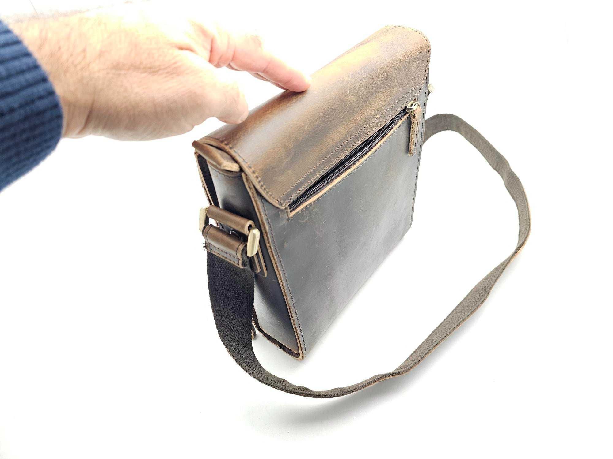 Bolsa em pele genuína para homem