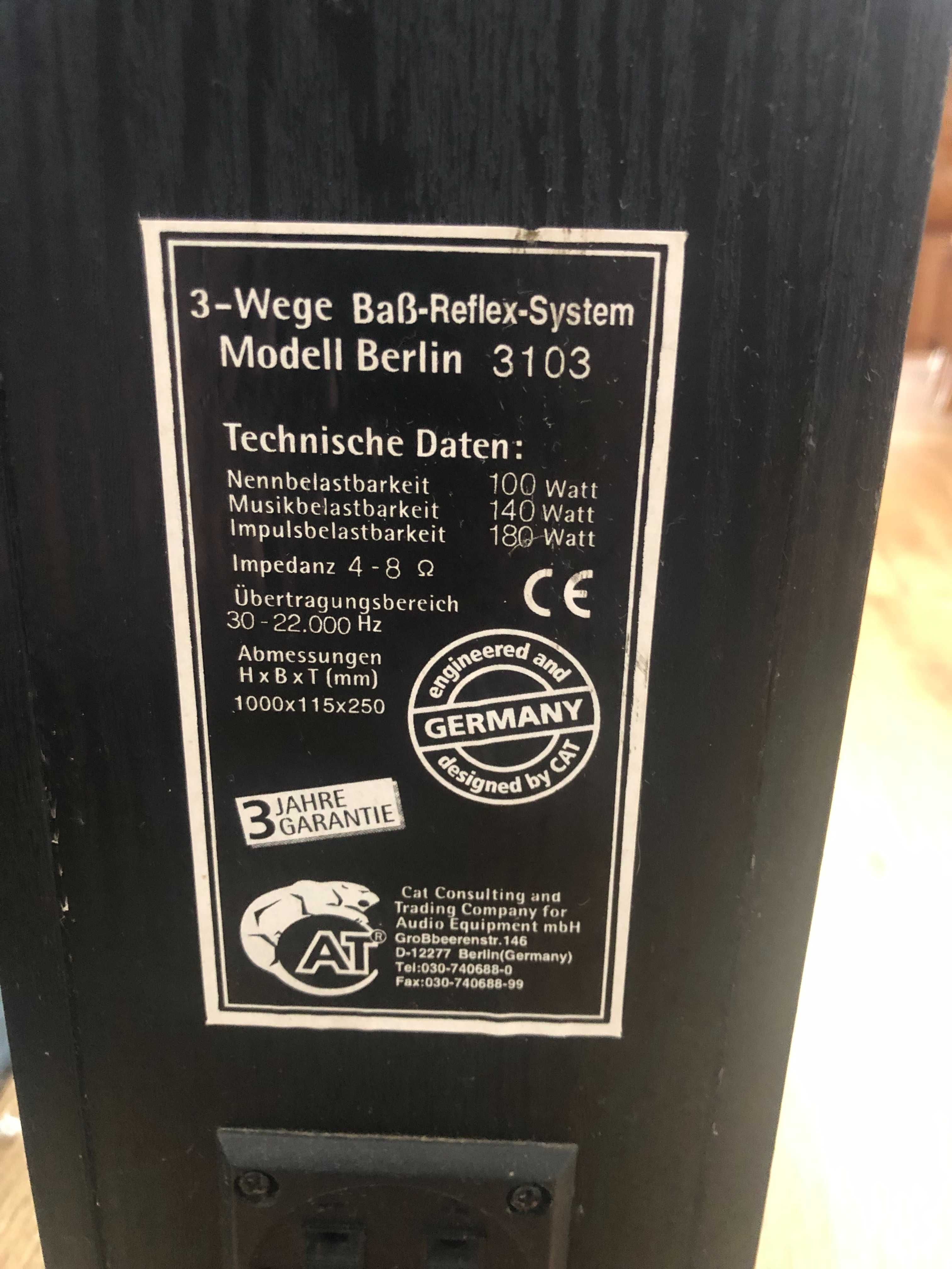 Kolumny głośnikowe 3-Wege Bas-Reflex-System Model: Berlin 3103