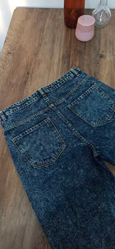 Spodnie jeans mom fit, Sinsay, rozmiar 40, marmur