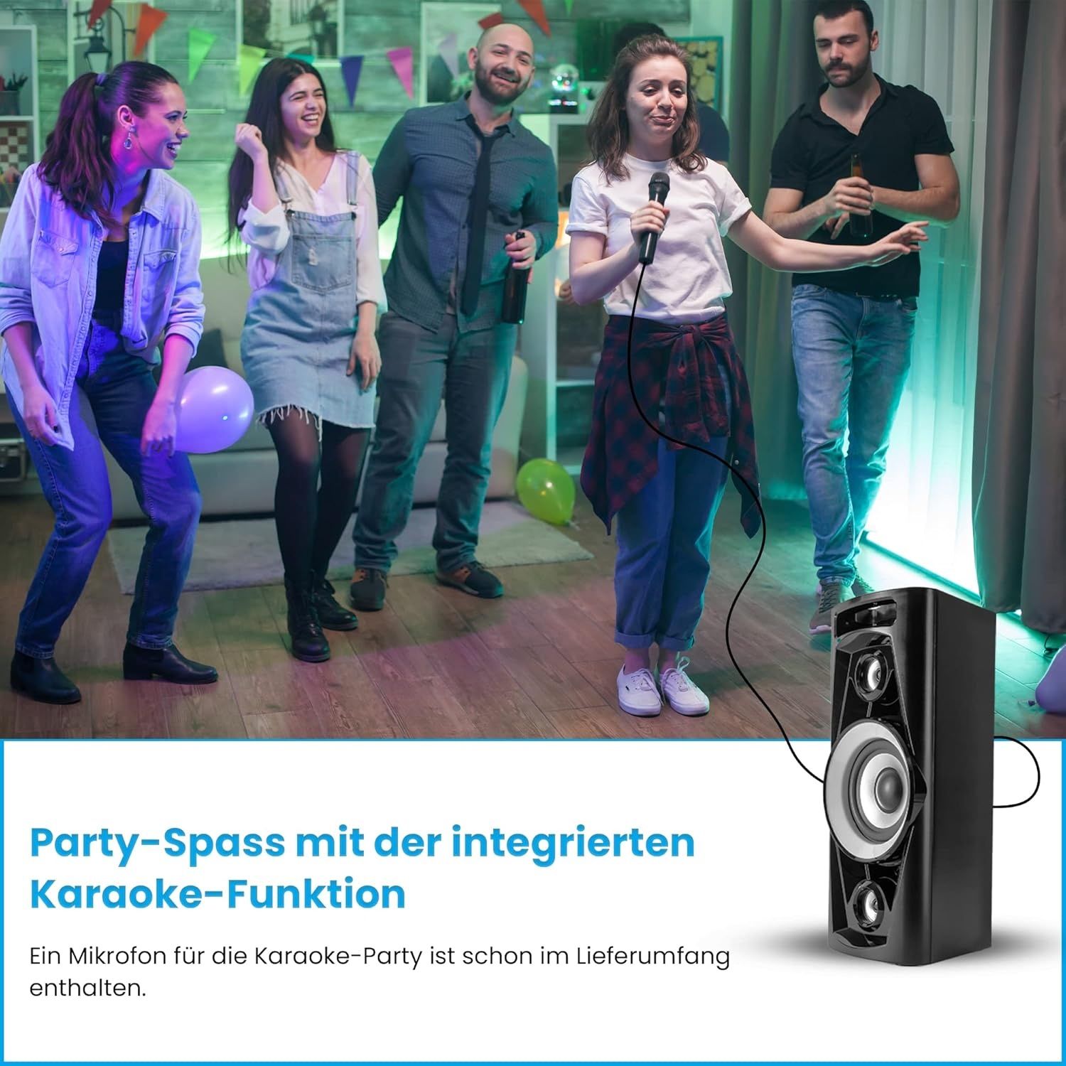 Zestaw karaoke Reflexion PS07BT Bluetooth Radio USB AUX mikrofon Nowe!
