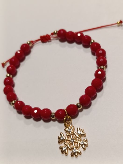 Bransoletka Koral fasetowany(zawieszka do wyboru)