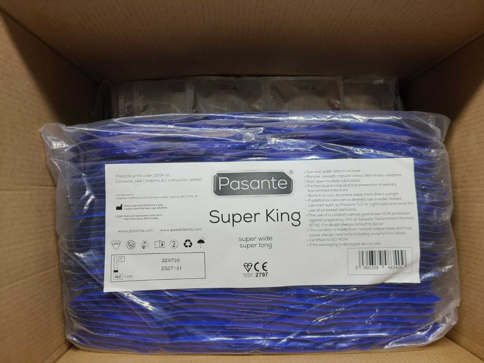 10 шт. Самые большие широкие презервативы Pasante Super King 69мм