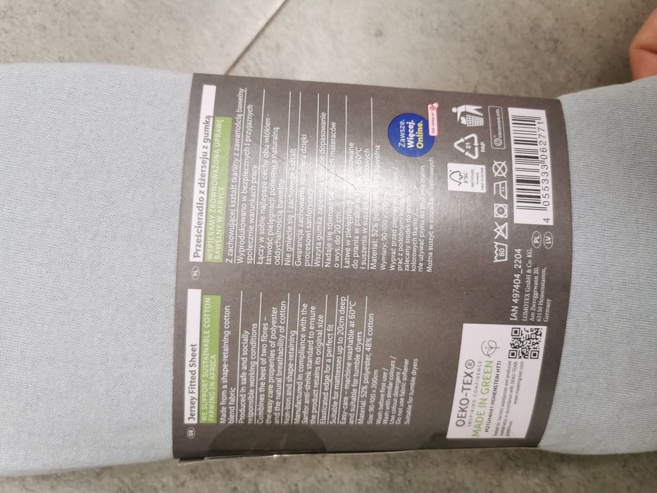 2x Prześcieradło livarno Lidl miętowe niebieskie 90 x 200 z dżerseju z