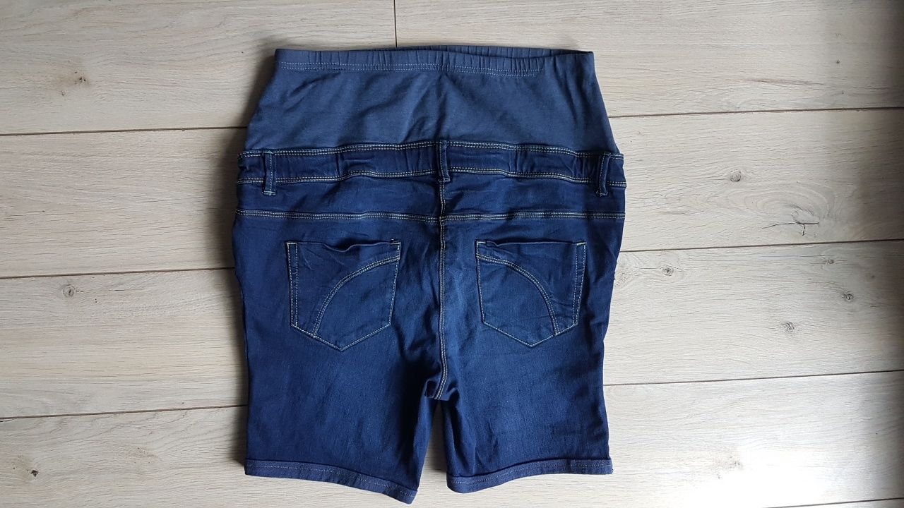 Spodenki ciążowe spodnie krótkie elastyczne jeans C&A rozm. XL
