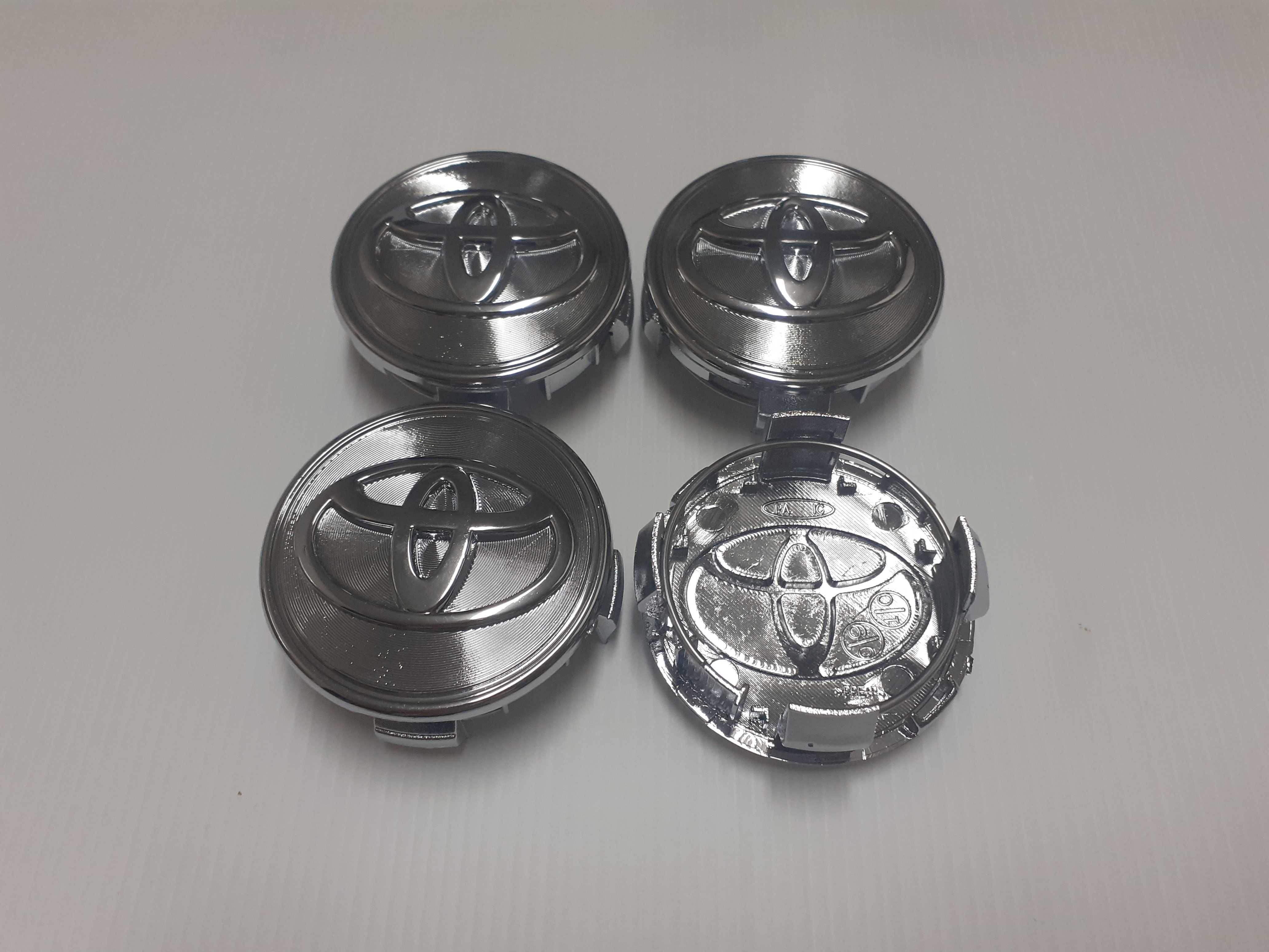 Centros/tampas de jante completos Toyota com 57, 60, 62, 65 e 68 mm