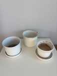zestaw doniczki ceramiczne z podstawką doniczka ceramiczna podstawka