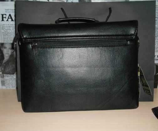 Emporio Armani Skorzana męska torba aktówka, skóra, Włochy