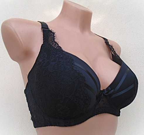 Han / biustonosz usztywniany 85C/D czarny  na fiszbinach