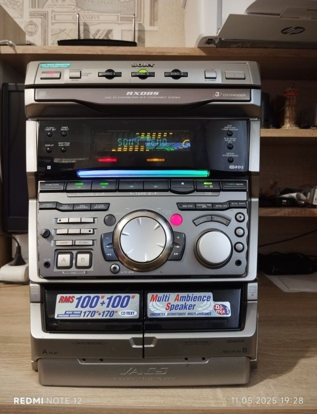 Музыкальный центр Sony HCD- RXD8S Stereo, 2*100w 8Om, Пульт.