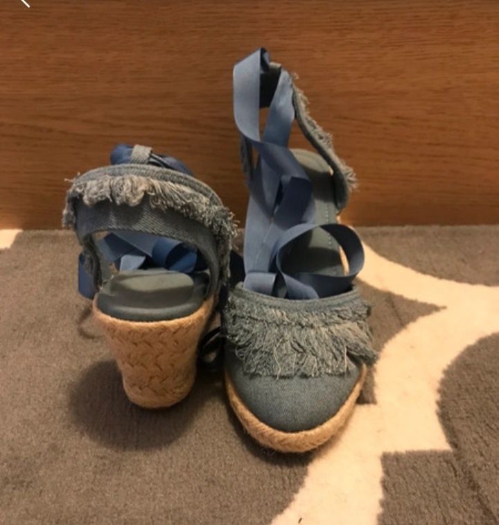 Espadryle Vices niebieskie na koturnie