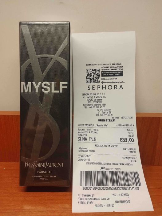 Yves Saint Laurent My Self L’Absolu Parfum 100 ml luksusowy zapach