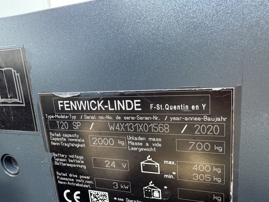 Paleciak elektryczny Linde T 20 Sp 2020 r rydwan widły 240 cm wózek