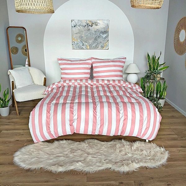 Pościel 220x200 MIKROFIBRA poszewki 70x80 KOMPLET Eusebia Home W PASY