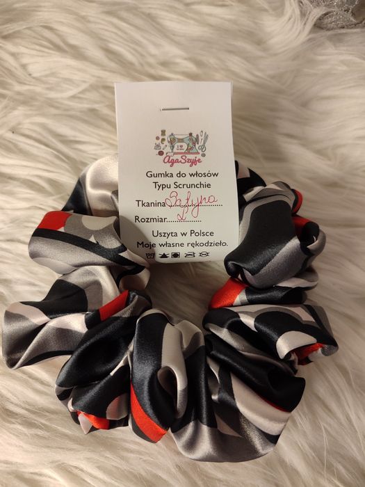 Scrunchie do włosów rozm L Satyna