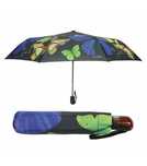 Parasol damski czarny kolorowe motyle