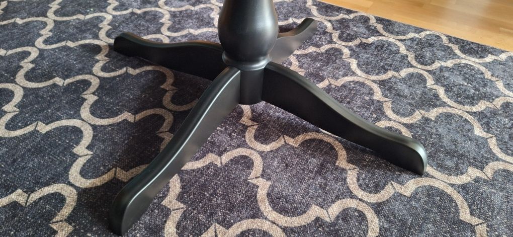 Stół okrągły rozkładany czarny Ikea Ingatorp 4-6 osób 110-155 cm