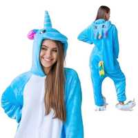 Piżama Onesie Kigurumi Kostium Przebranie Jednorożec S: 145 - 155cm