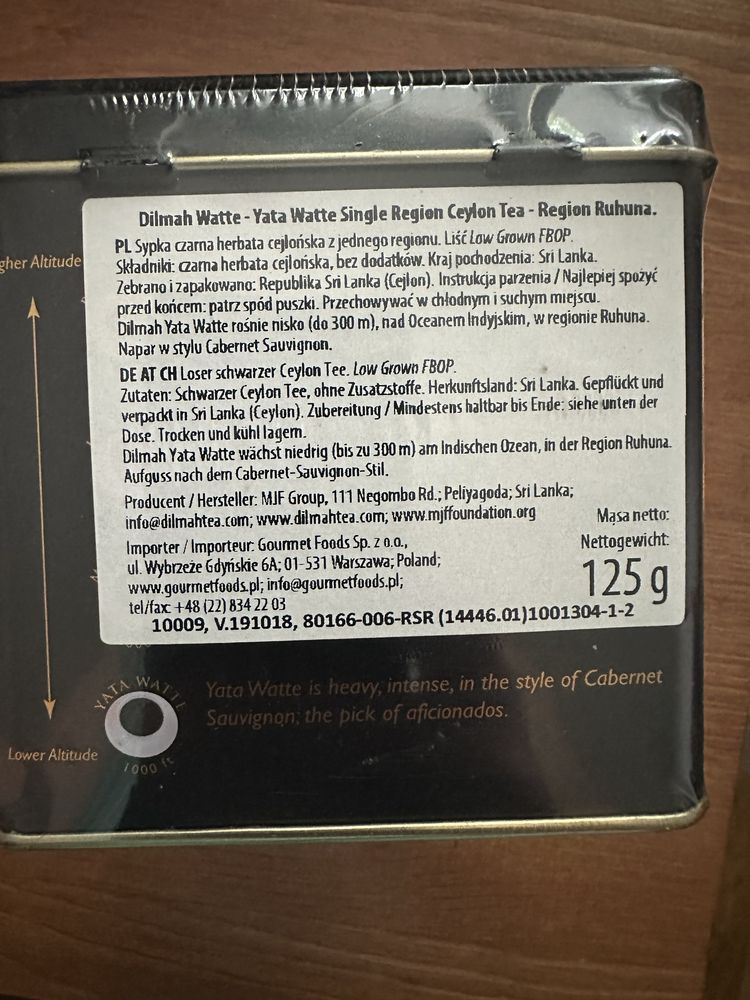 Dilmah Yata Watte, czarna, liściasta, 125g puszka