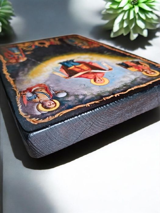 Панно-ікона «Покрова». Козацька ікона на дереві 19×28 см