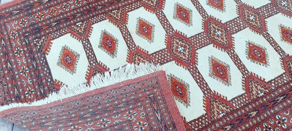 Buchara ręcznie tkany dywan wełniany 198 x 124 cm wełna 100%