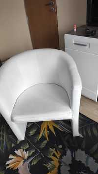 Fotel skóropodobny biały