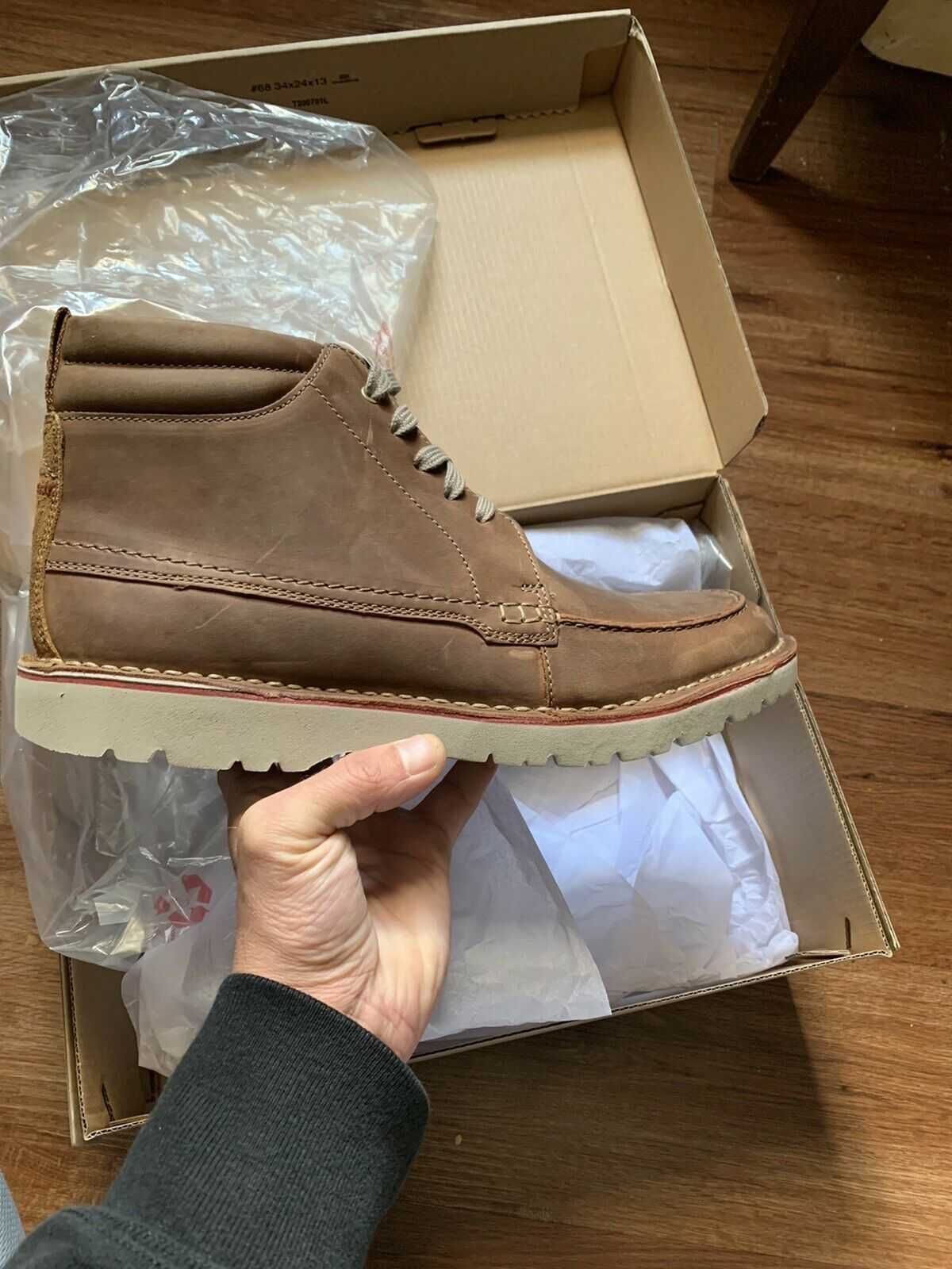 Продам шкіряні кожание черевики ботинки Clarks Vargo Moc mid 10 US 43