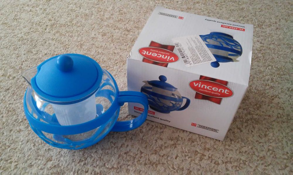 Vincent VC-4564 mix. Заварник.  Чайник скляний для заварювання трав.