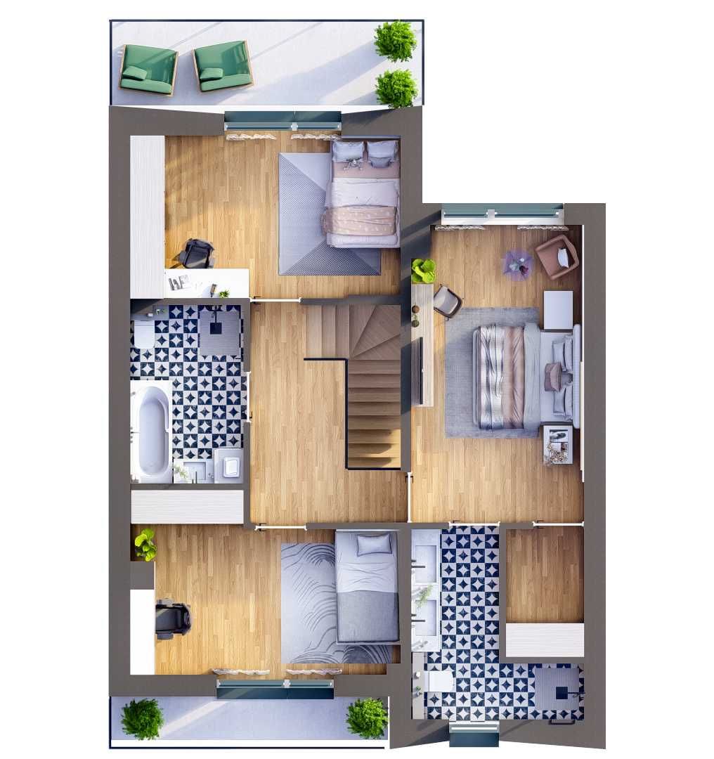 Dom szeregowy 114m² | Okolice Warszawy | Garaż, ogród i taras