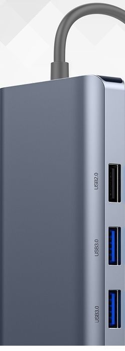 Adapter 9W1 Hub Usb-C Do Hdmi 4K Usb 3.0 Karta Sd Vga Rj 45 Sieciowa