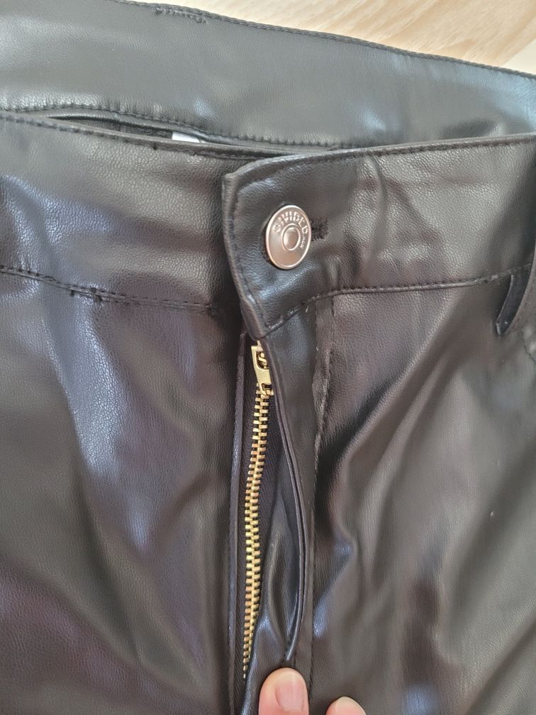 Spodnie długie damskie czarne skajki wysoki stan rurki H&M r.46 XL/L