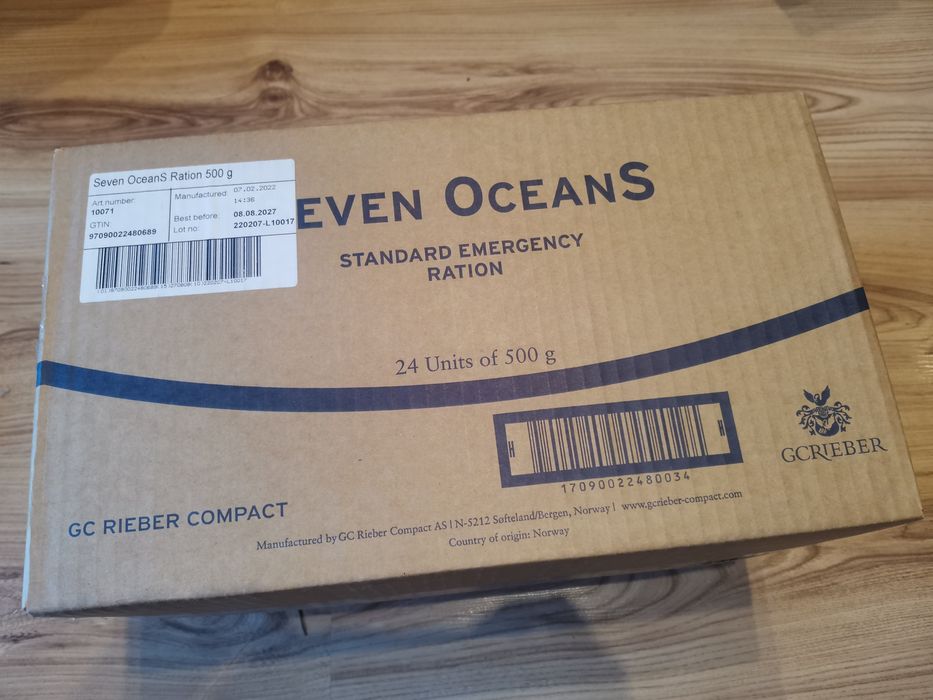 KARTON Racja żywnościowa Seven Oceans 500g x 24 GC RIEBER