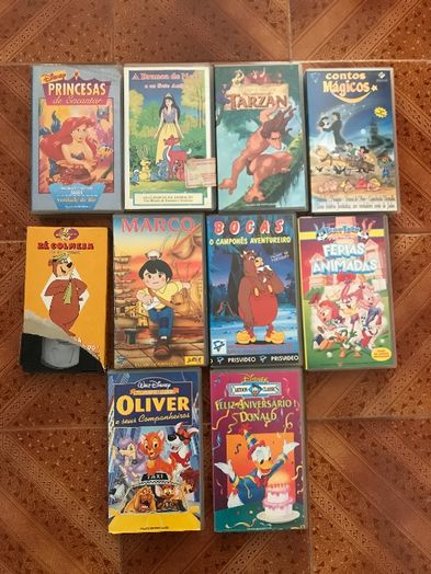 Cassettes VHS Disney e outros