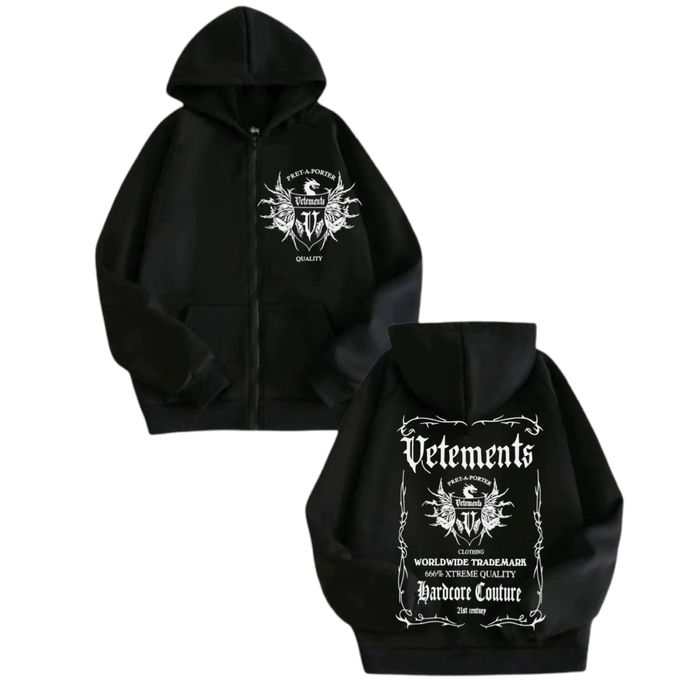 Зип-Худи Vetements Logo унисекс  Ветементс Ветмо кофта толстовка лонг