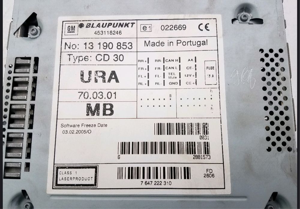 Radio Blaupunkt opel corsa tigra astra