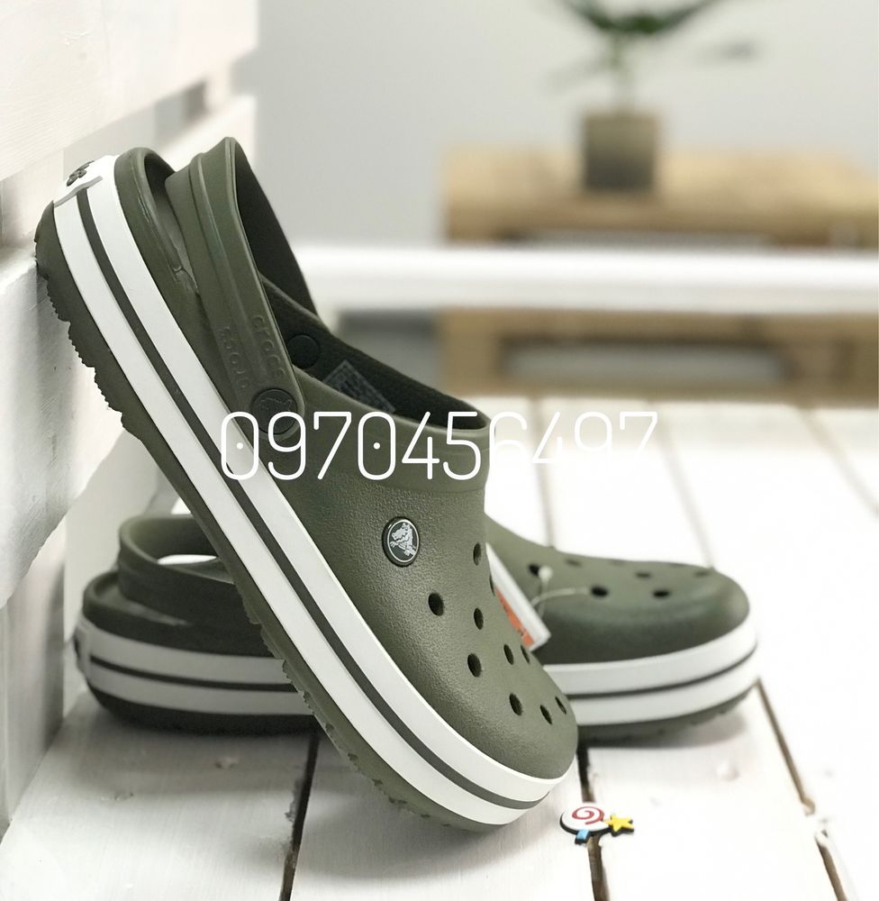 Чоловічі Крокси Crocs ARMY GREEN Мужские Кроксы Летняя обувь 43р