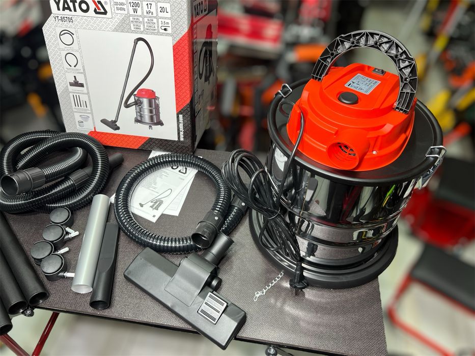 Пылесос строительный 1200 Вт 20 л YATO с очисткой фильтра