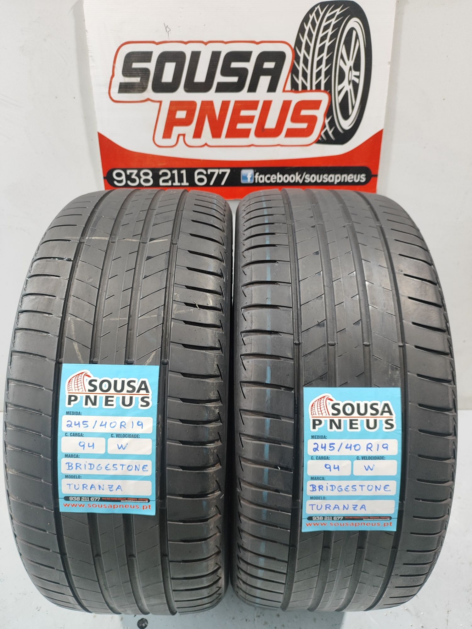 2 pneus semi novos 245-40R19 Bridgestone - Oferta dos Portes