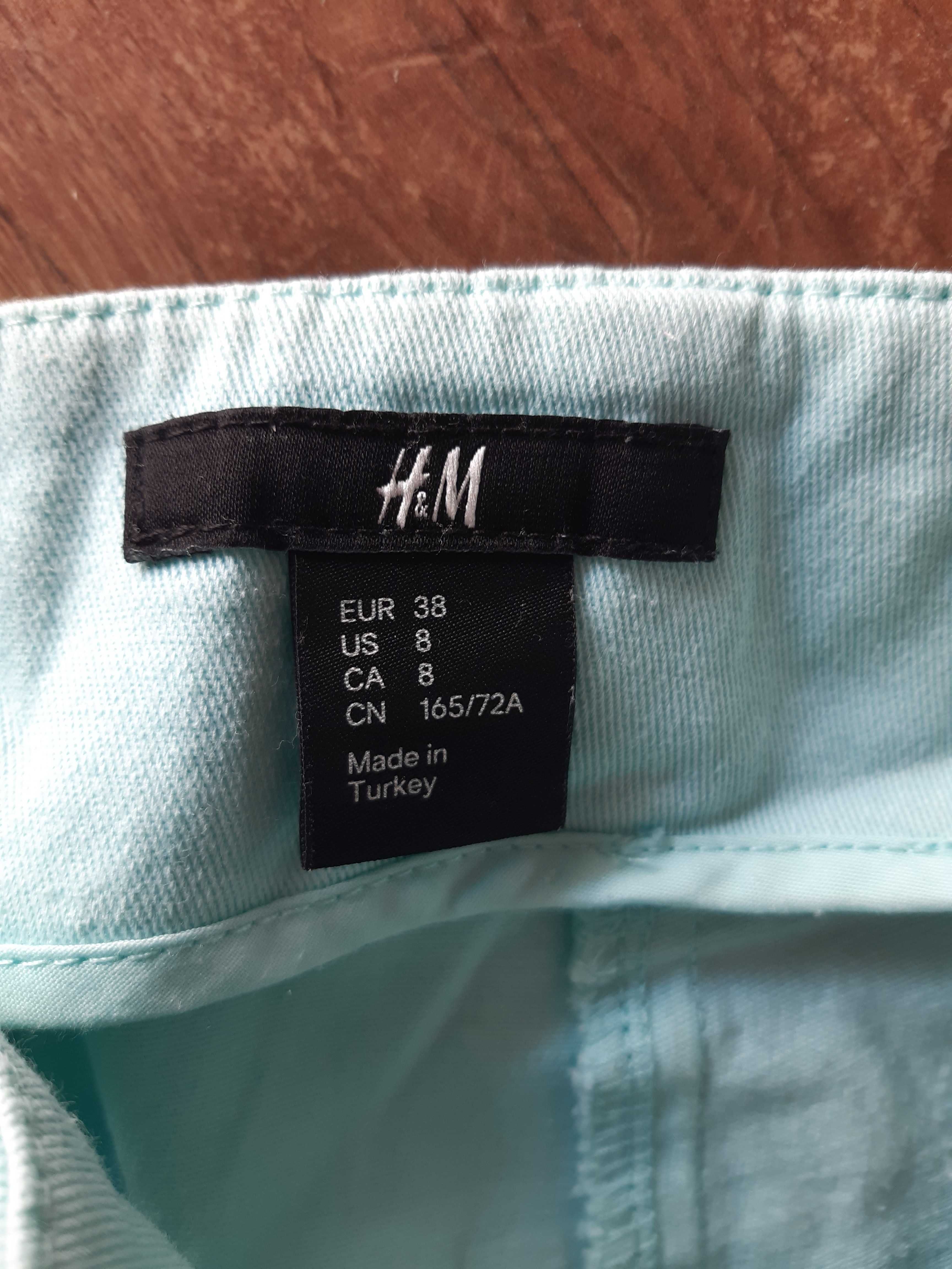 H&M miętowa mini spódniczka w rozm.38