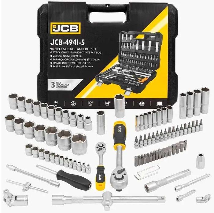 Набір інструментів 94 пр. 1/4", 1/2" ( 6гр.) JCB Tools JCB-4941-5